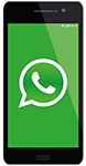 mobile phone with whatsapp logo